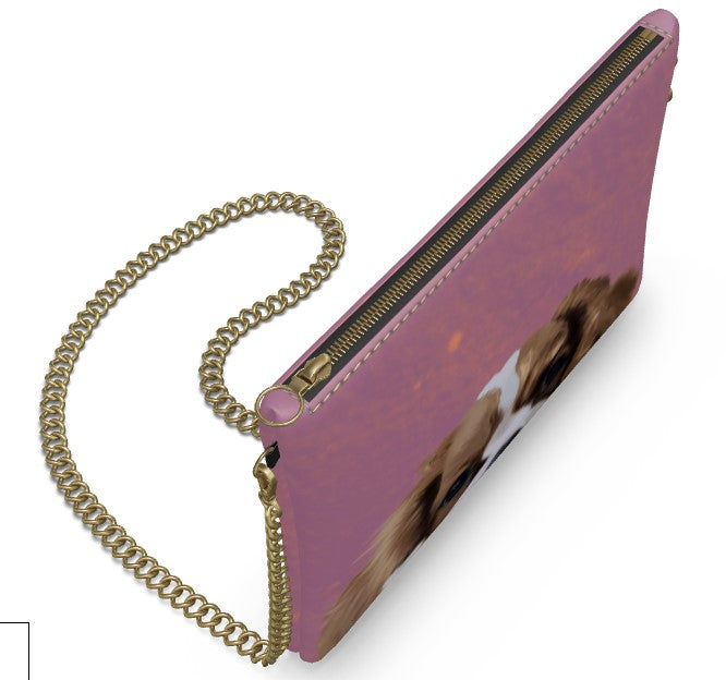 Premium Custom Leather Crossbody bag with chain (vegan option available)