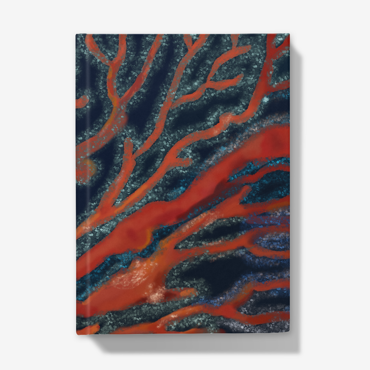 a5 hardback journal broad sea fern coral