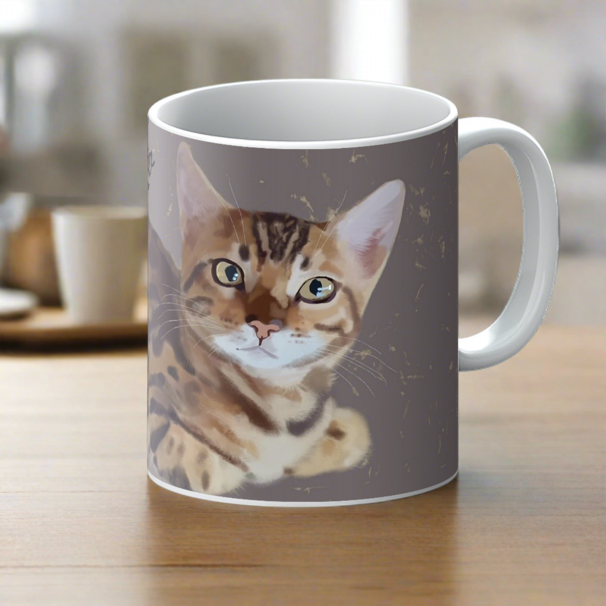 Builders mug with cat portrait