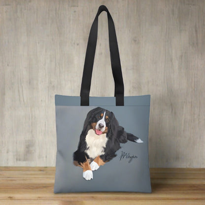 Premium tote bag with dog portrait