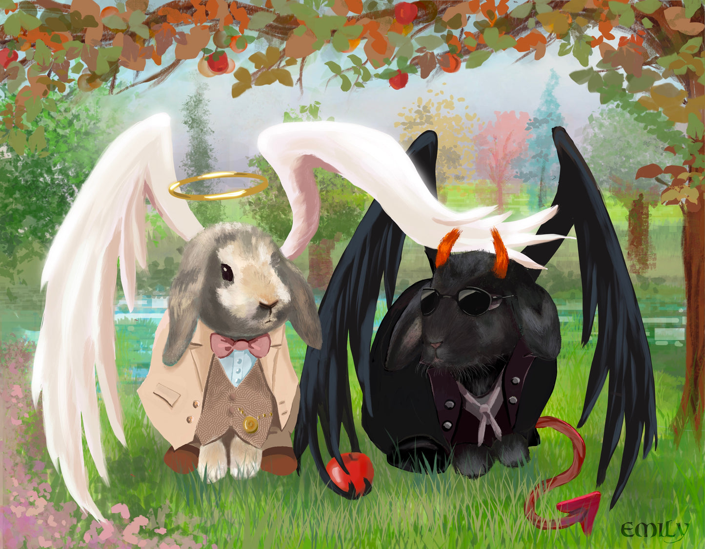 Pet portrait with custom outfits