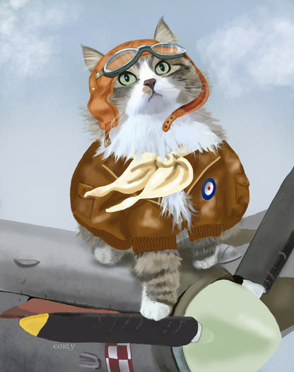 Pet portrait with custom outfits