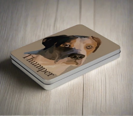 Jigsaw puzzle tin dog portrait